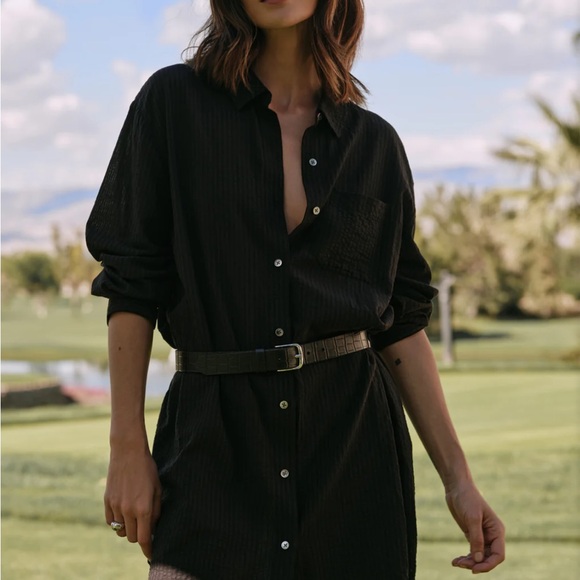Jenni Kayne Beach Shirt in Black - Picture 3 of 10